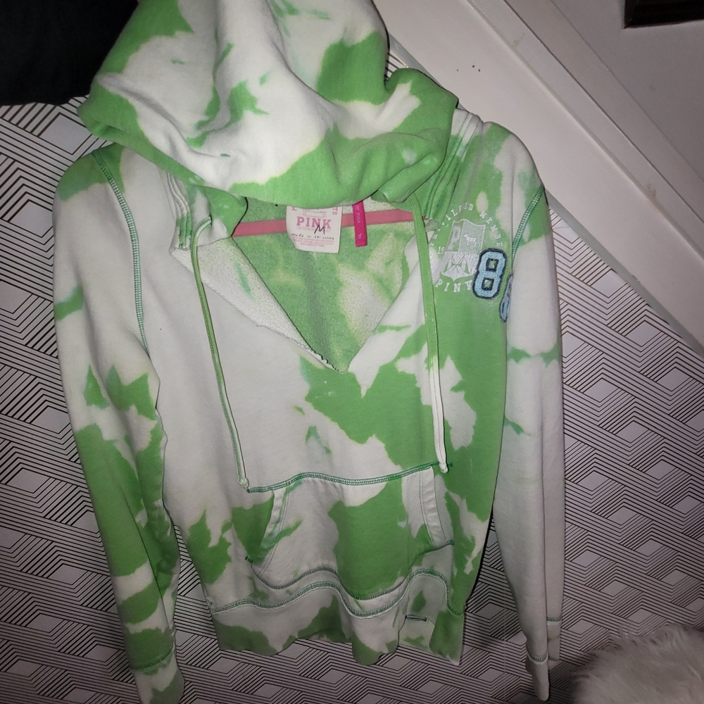 Bleached out lime Pink hoodie